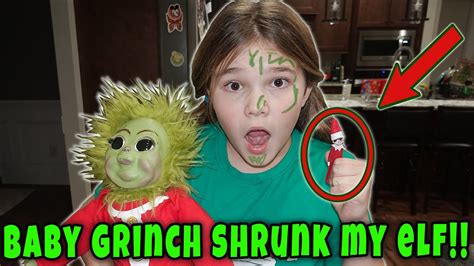 Baby Grinch Shrunk My Elf On The Shelf! - YouTube