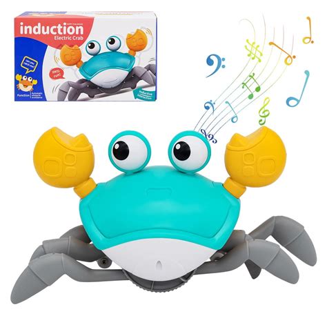 Baby Musical Toys-Crawling Crab Baby Toy, Walking Tummy Time Crib Toys ...