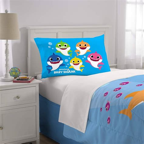 Baby Shark Kids 2pc Twin/Full Reversible Comforter and Sham Bedding Set