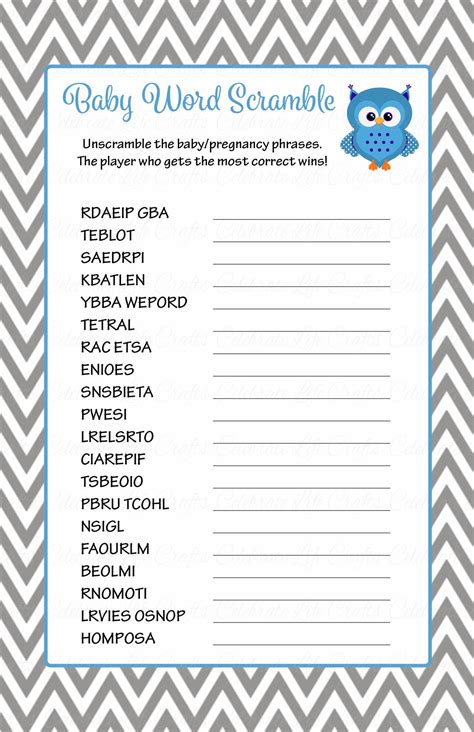 Baby Shower Game Ideas - Free Printable Games - Party Ideas