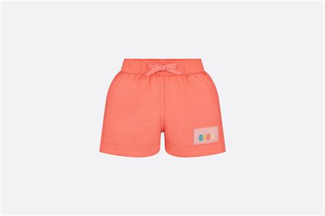 Baby Swim Shorts Coral Pink Technical Mesh DIOR