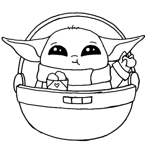 Baby Yoda Printable Coloring Pages