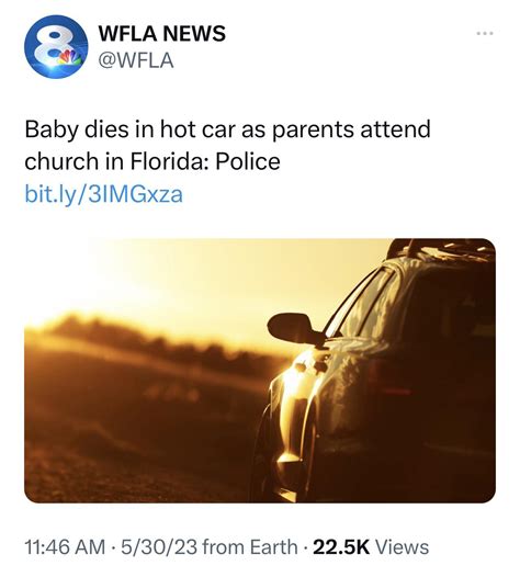 Baby dies in hot car as parents attend church in Florida: Police