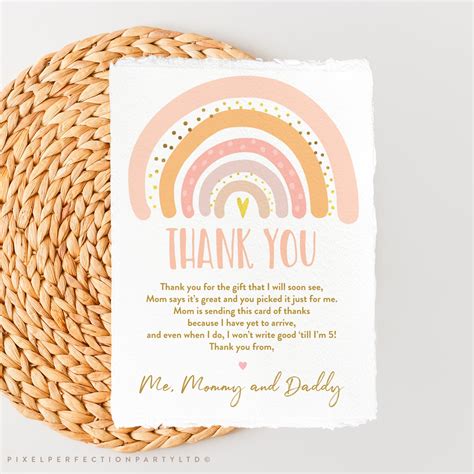 Baby shower thank you cards. Dec 28, 2017 · Go unscripted and write from the heart. Wrap up your thank you message with a forward looking statement. Signal that your message is coming to an end and reiterate your appreciation to your attendee for making your baby shower a day that you will never forget. Sign off with a warm closing. 