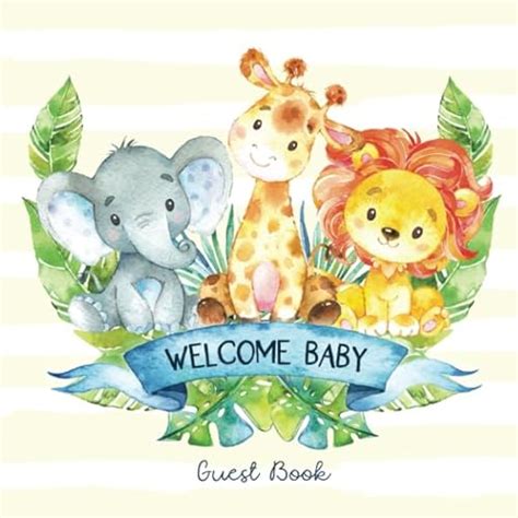 Read Baby Shower Guest Book Safari Jungle Animals Sign In Keepsake With Gift Log For Boy Girl Twins  Neutral Gender Reveal Party By Toocute Press