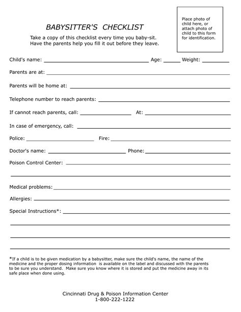 Babysitters Interview Form Checklist Fill Out and Sign Printable PDF