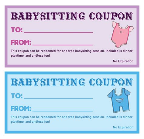 Babysitting Coupon Download Baby Sitting Coupon Printable