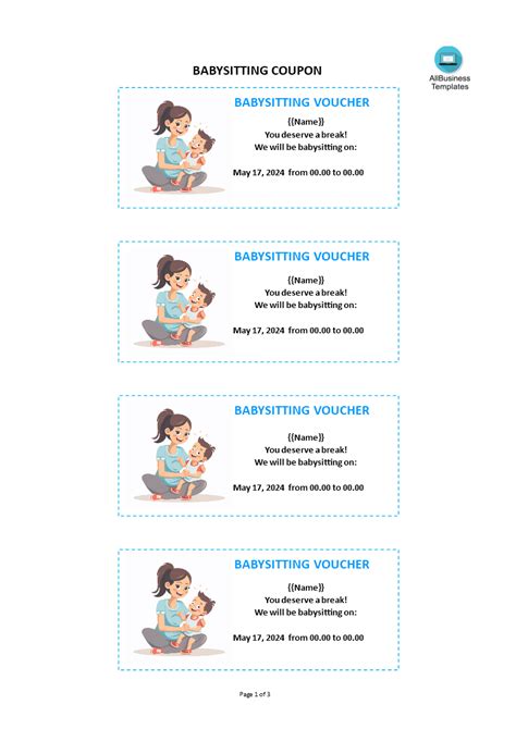 Babysitting Coupon Templates at allbusinesstemplates.com