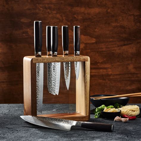 Baccarat Damashiro Emperor Mokuzai 7 Piece Knife Block