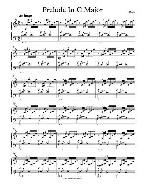 Bach prelude in c major. Jul 31, 2007 ... This piece is quite easy to interpret in an appropriate way. Start quietly and let the dynamics build with the tension, when the tension ... 
