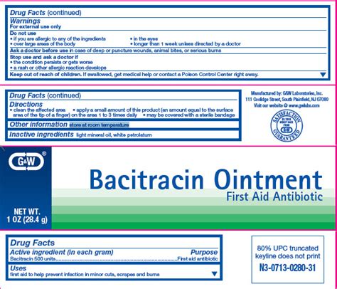 Bacitracin ointment composition.  1 OZ (28.  Learn the key ingredients in your favorite...