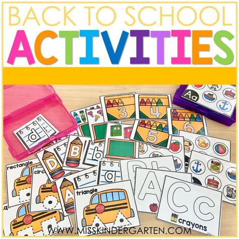 Back to School Activities for Kindergarten Miss Kindergarten