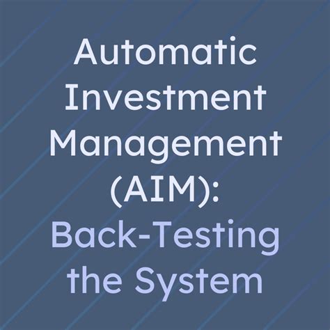 Back-Testing the Robert Lichello Automatic Investment