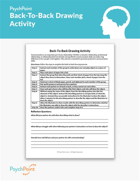 BackToBack Drawing Activity Worksheet PsychPoint