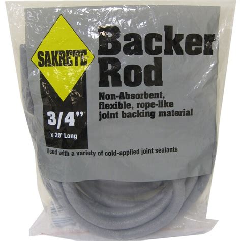 Sika Backer Rod. A 3/4 inch closed cell compressible backup material. It is inserted into a joint to control sealant depth and to prevent 3 sided adhesion. For visual representation only. The final cured color of the product may vary.. 