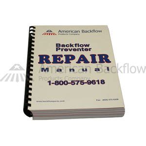 Backflow Preventer Repair Manual American Backflow