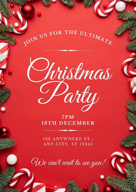 Background Blank Christmas Party Invitation Template