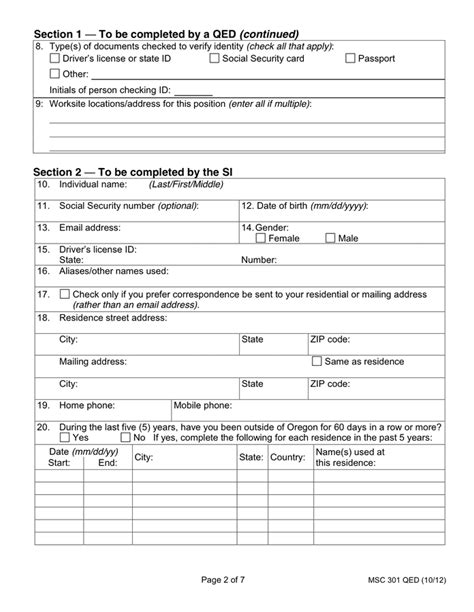 Background Check Request Form 301QED in Word and Pdf formats