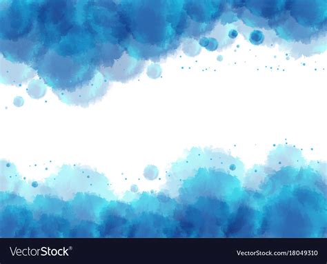 Background template with watercolor in blue Vector Image