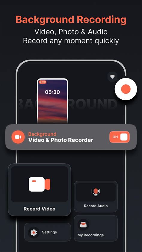 Background video recorder android.  Change the background theme Important: Dark t...