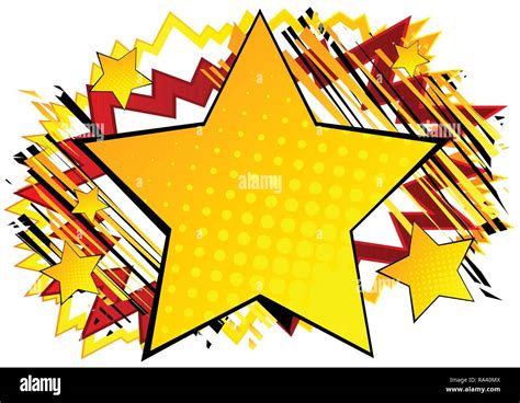 Background with Big Star Filled with Comic Book Effect. Stock Vector