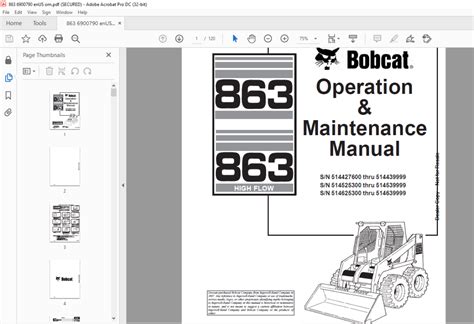 Backhoe operation and maintenance manual bobcat 863. - Maytag neptune top load washer repair manual.