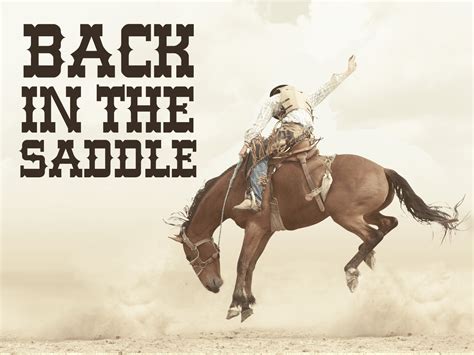 Backinthesaddle - In the case of Back in the Saddle, the retirement or promotion typically won't happen in the same story arc as the return to the action. This trope also applies to being Kicked Upstairs or being otherwise made into a Desk Jockey . A sister-trope to He's Back!, where the hero is out of action because of a Heroic BSoD or otherwise loses his groove.
