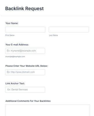 Backlink Request Form Template JotForm