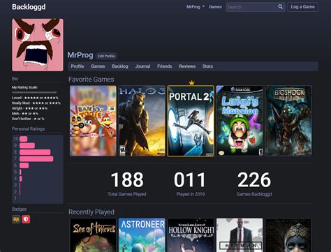 Backloggd is a website that lets you log and track your gaming progress and achievements. . Backloggd