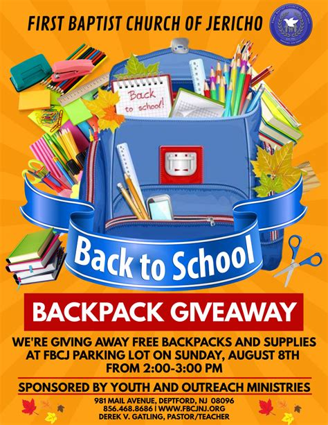 Backpack Giveaway Flyer Template