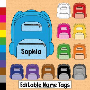 Backpack Name Tag Template