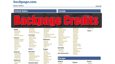 Backpage Support, - Backpage Credits and Bitcoin for Backpage