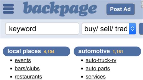 BackPageLocals is the new and improved version of the classic backpage.com. BackPageLocals a FREE alternative to craigslist.org, backpagepro, backpage and other classified website. BackPageLocals is the #1 alternative to backpage classified & similar to craigslist personals and classified sections. The Best Part is, we eliminate as much "bot .... Backpage bronx