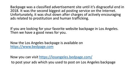 Backpage los angeles. Things To Know About Backpage los angeles. 