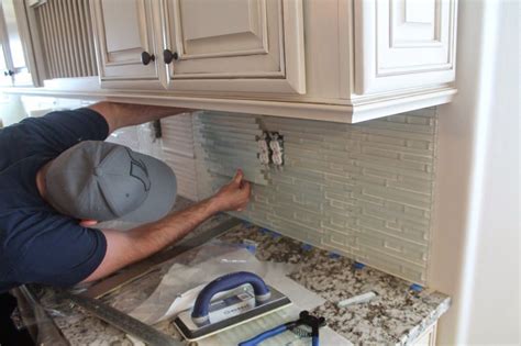 Backsplash install. 18 Oct 2019 ... When installing tile on a vertical surface, start with the bottom row. The key is to get the bottom row level, then build on top of it. . 