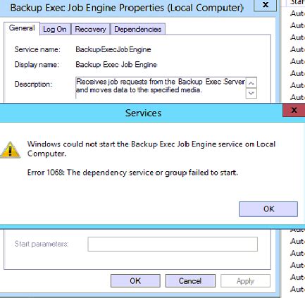 Backup exec management service not starting.  at the end of the installation, w...