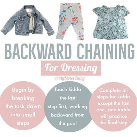 Backward chaining dressing.  Backward chaining often builds confidence faster because chil...