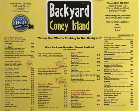 Backyard coney island menu. Things To Know About Backyard coney island menu. 
