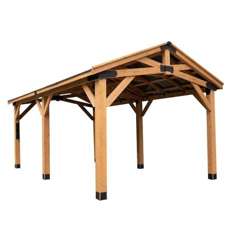 Combining the traditional open roof pergola and a closed roof pavilion, this backyard pergola offers the best of both worlds. Sturdy and durable, this outdoor structure consists of an aluminum and steel frame which is UV-protected with a powder-coated finish. No maintenance and weather resistant. ... Backyard Discovery 10 x 14 pergola 10-ft W x 14 ….