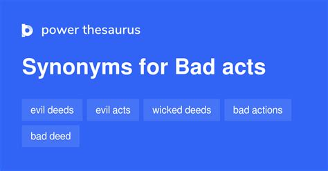 Bad acts synonym. Things To Know About Bad acts synonym. 