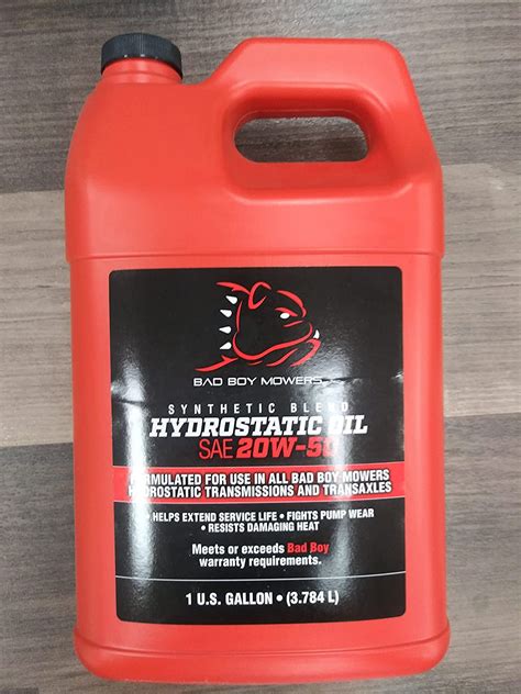 Bad boy hydrostatic oil 20w-50. about the Bad Boy family. 1.1 All Bad Boy engines use 10W-30 engine oil. For maximum protection, Bad Boy synthetic blend engine oil is recommended. 1.2 All Bad Boy hydraulic systems use 20W-50 engine oil (Conventional or Synthetic). Bad Boy Hydrostatic oil is recommended. 1.3 All Bad Boy Mowers use hi-temp multi-purpose grease. 