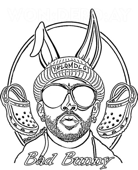 Bad bunny coloring pages. Bad Bunny coloring pages are a fun way for kids of all ages, adults to develop creativity, concentration, fine motor skills, and color recognition. Self-reliance and perseverance to complete any job. Have fun! Download and print free Famous Bad Bunny Coloring Page. Bad Bunny coloring pages are a fun way for kids of all ages, adults to develop ... 