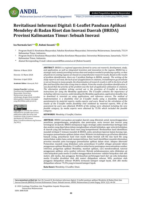 Badan riset dan inovasi daerah.  Read the full text, article explanati...