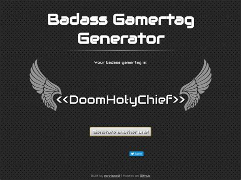 Badass gamertags generator. Enter this tool: with thousands of gamertag suggestions you're bound to find impressive screen names that are available. Use this as an Xbox gamertag generator or grab … 