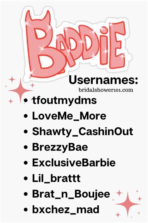 Baddie usernames for tiktok. ALSO READ: Baddie Usernames for TikTok. Roblox Baddie Usernames. Here we have more baddie usernames that will help you to pick a better one. Even if you fail to get a username, in the end, you will find some suggestions to create a perfect baddie username. BrilliantDowntown; EasyGun; PhenomenalPart; InclementLinen; … 