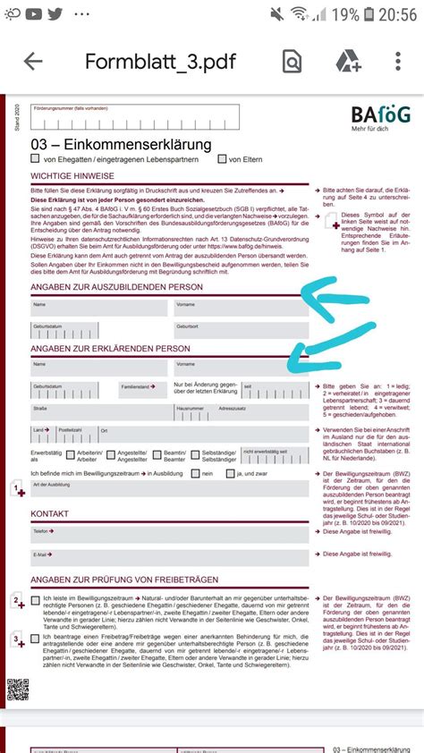 Bafög formblatt 3 online ausfüllen