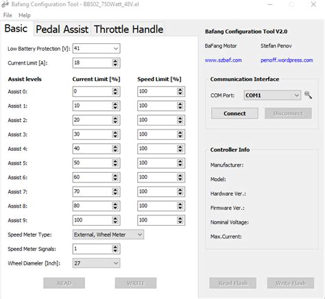 Bafang throttle settings