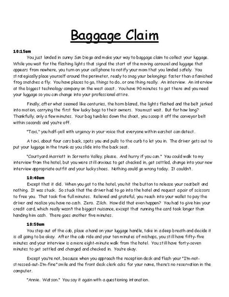 Baggage Claim Short Story