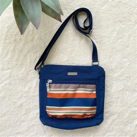 Baggallini Orange and Blue Striped Backpack With Attached Small …