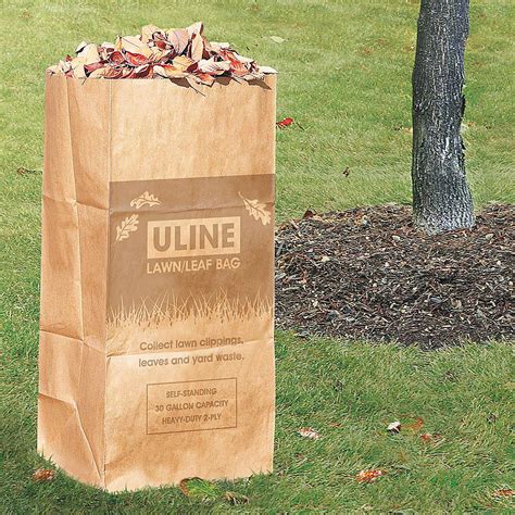 Bags for yard waste. Garbage Cans & Bags Garbage Bags HOME Lawn & Leaf Paper Garbage Bags - 5 Pack. 6 Reviews. Item: #4440-714. Model: #90-759. Product Overview Description. 2 ply; Paper yard waste bag; Biodegradable; Compostable; Moisture resistant; Remains open in standing position; 5 bags per bundle; 35 gallon capacity; 16" W x 12" D x 35" H ; Our … 